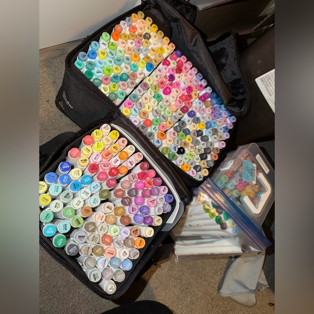 Ohuhu market set - Honolulu B brush/fine tip 216 + 104 set plus extras